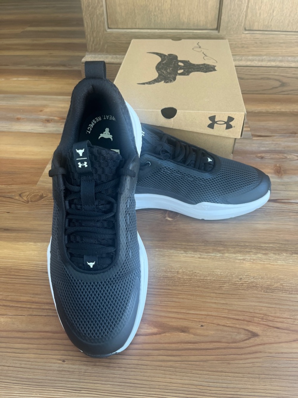 Under Armour Project Rock Men’s Black and White Athletic Sneakers